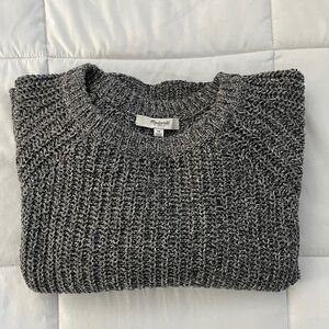 Madewell Charcoal Crewneck Sweater 3/4 Sleeves